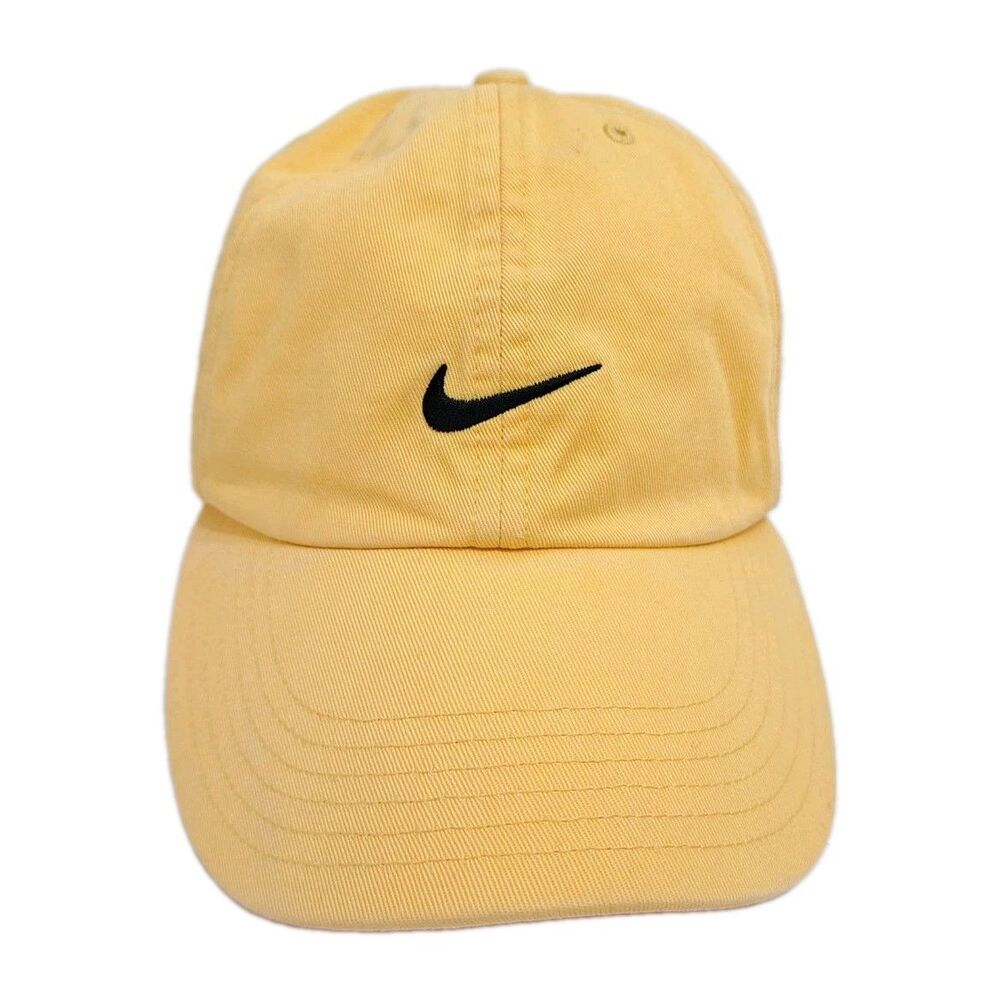 Nike Golf Yellow Hat Cap Strapback Adjustable Plain Basic